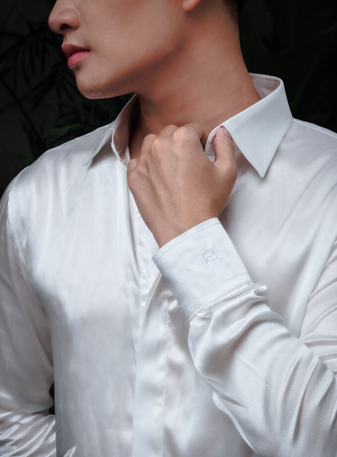 Classic Silk Shirt — Blanc